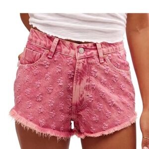 We The Free People Mixed Emotions Hi Lo Jean Shorts Size 27